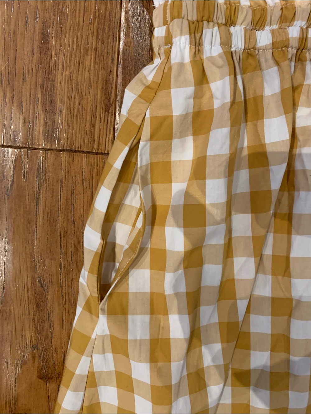 Who What Wear Off-Shoulder Yellow Gingham Midi Dress - Picture 14 of 15